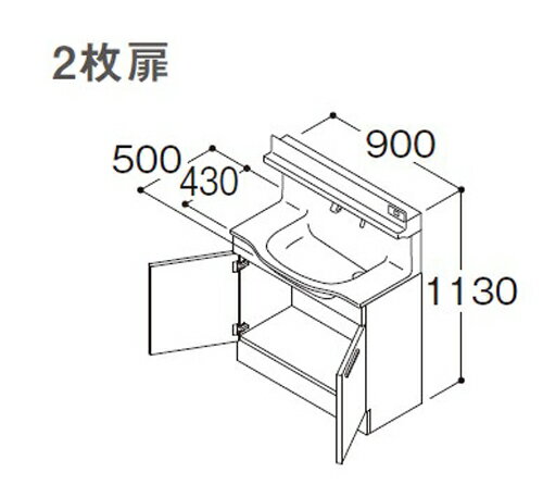 TOTO IN^[uX Ԍ900mm 2 ^CvF1 LDSFM090BA