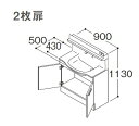 【期間限定P2倍キャンペーン中】TOTO オクターブスリム 間口900mm 2枚扉 水栓タイプF1 LDSFM090BA