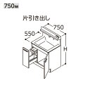 【期間限定P2倍キャンペーン中】TOTO オクターブ 化粧台本体 間口750mm 片引き出し 水栓タイプF1 LDSFB075 洗面化粧台 洗面台
