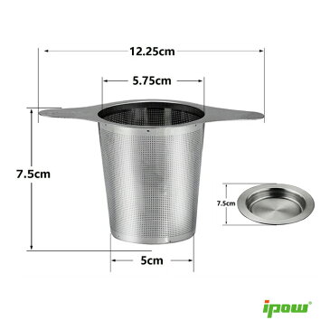 【蓋と取っ手付き】【送料無料】ipow 茶こし ステンレス 茶漉し 深型 茶こし網 深型 ティーストレーナー 紅茶 茶こし 急須 マグカップ ティーポット など用 耳と蓋がある ちゃこし 茶道具 母の日ギフト プレゼント