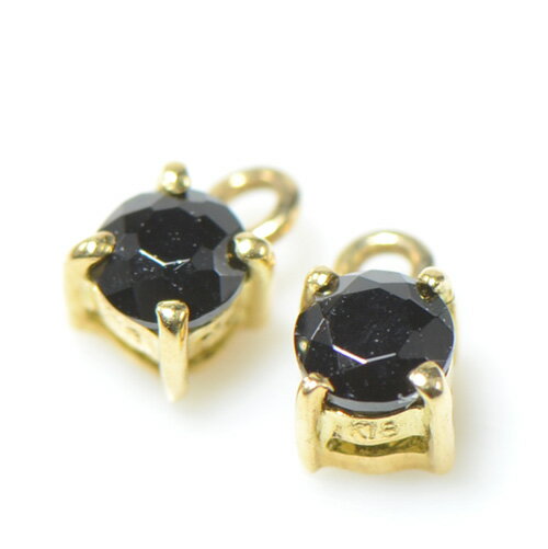 ブラック ダイヤモンド ピアス チャーム K10イエローゴールドBQ054-28-YPG-123