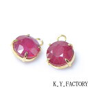 ルビー ピアス チャーム K18イエローゴールド YK-BI048-28