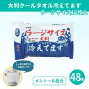 大判クールタオル冷えてます ラージサイズ12枚入(30×40cm) 48個 まとめ買い メントール配合 パウダー入り 大きめ 厚手 サラサラ 汗拭き ウェット 使い捨て スッキリ 冷却 スポーツ アウトドア 野外 ノベルティ 景品 粗品 記念品 特典 御礼 プレゼント 配布 ばらまき 業務用(4)