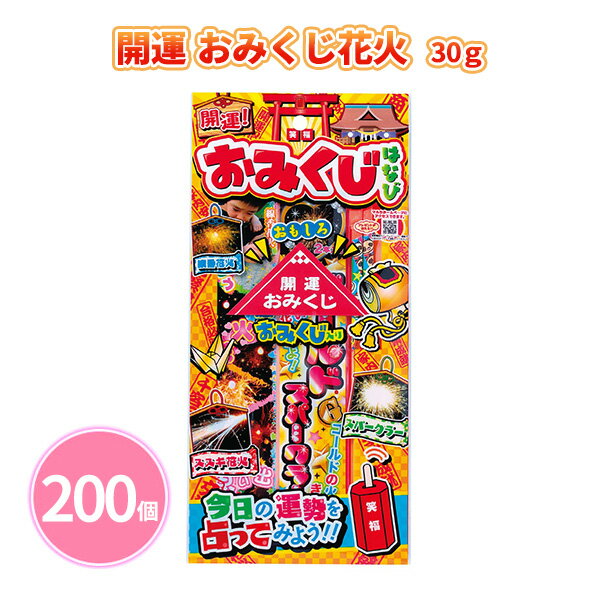 開運 おみくじ花火30g 200個 手持ち花火 運勢 占い ネタ おもしろ ユニーク 子ども ファミリー 夏 祭 花火大会 子供会 キャンプ 庭 公園 景品 ノベルティ 贈り物 粗品 記念品 プレゼント プチギフト 販促用 販売用 大量 まとめ買い 大口注文 業務用