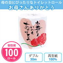 トイレットペーパー 「お母さんいつもありがとう」 100個 まとめ買い 個包装 ダブル 30m 母の日 カーネーション ハート 可愛い 上品 販促品 ノベルティ プチギフト プレゼント 景品 粗品 記念品 御礼 特典 配布 贈答用 大量 業務用(3)