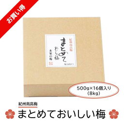 まとめておいしい梅 500g×16パック 和歌山 紀州南高梅 梅干し 厳選 梅 贈答品 手土産 自宅用 御中元 お歳暮 敬老の日 プレゼント