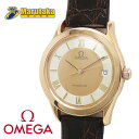 【メーカーOH済 】OMEGA オメガ クラシック K18PG 自動巻 166.0295 カレンダー ブラウン 革ベルト ピンクゴールド 金無垢 classic 1991年頃 ツートン メンズ 高級腕時計 中古