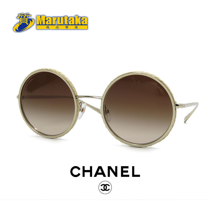 シャネル サングラス 4250 c.395/S5 52□22 135 3N ゴールドフレーム ラウンド ココマーク アイウェア chanel 逸品質屋 丸高【中古】【送料無料】