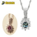 0.16ct アレキサンドライト プラチナ ネックレス 鑑別書付 ダイヤモンド Pt850 Pt900 22k363-4 逸品質屋 丸高【中古】【送料無料】
