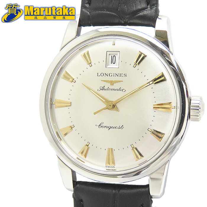 LONGINES コンクエスト ヘリテージ ロンジン L1.611.4.75.2 自動巻 箱 保証書 ギャランティカード ヴィンテージ アンティーク SS 3針 新品 モレラート製レザーベルト マットブラック 35mm メンズ 逸品質屋 丸高 尼崎市 Conquest Heritage Automatic Vintage Antique 中古
