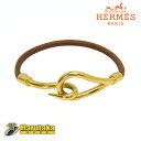 HERMES ジャンボブレス ブレスレット ブラウンレザー ゴールド金具 バングル シンプル アクセサリー 逸品質屋 丸高 24k356-10【中古】【送料無料】【質屋出品 兵庫県 西宮市 実店舗あります】【適格請求書発行事業者】