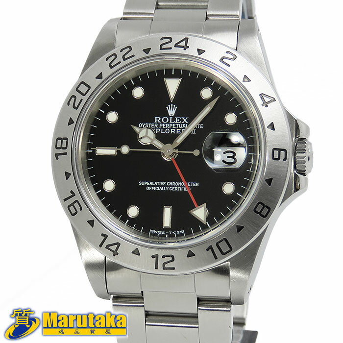 ROLEX ロレックス 16570 エクスプローラーII 2 U番 1997年 黒文字盤 トリチウム 自動巻 ギャランティ付 逸品質屋 18-76-12【中古】【送料無料】【質屋出品 兵庫県 西宮市 実店舗あります】【ご購入日より当社保証1年間】【適格請求書発行事業者】