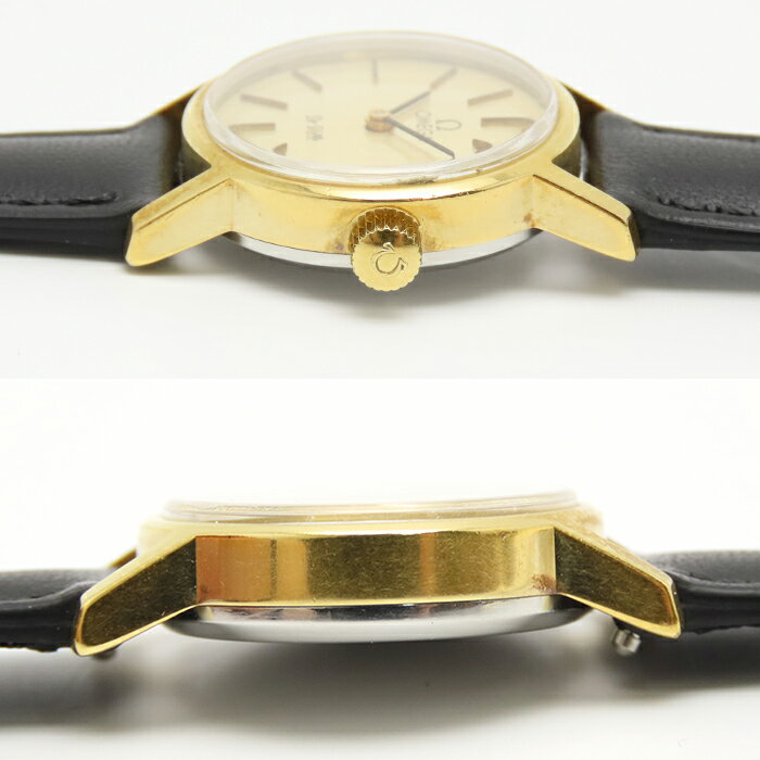 オメガ デヴィル アンティーク 手巻き シャンパンゴールド 文字盤 アーモンド型 オーバーホール済み ケース SS レザー 逸品質屋 丸高 尼崎市 中古 送料無料 腕時計 兵庫県 OMEGA Devill Antique Watch Marutaka USED プレゼント ファッション お洒落 買取 Pawn shop 実店舗有