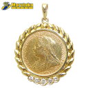 ソブリン金貨 ダイヤ ペンダント トップ K22 K18 YG 1901年 コイン ダイヤモンド イエローゴールド Yellow Gold Sovereign ...
