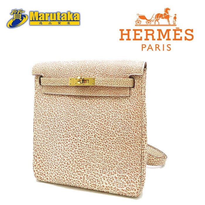 エルメス ケリーアドPM ブッフルスキッパー ピンクダルメシアン バックパック バッグ リュック ゴールド金具 HERMES Kelly Ad PM Backpack Rucksack □F Pink dalmatian buffalo leather gold バッファロー レア 超希少 逸品質屋 丸高 尼崎 a23k421-1 【中古】【送料無料】