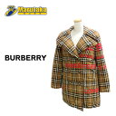 バーバリー ホースフェリー ヴィンテージチェック ダウンコート 4560626 UK2 US0 IT34 ベージュ BURBERRY 赤ロゴ 逸品質屋 丸高 甲子園店 西宮 21k90-2 【中古】【送料無料】