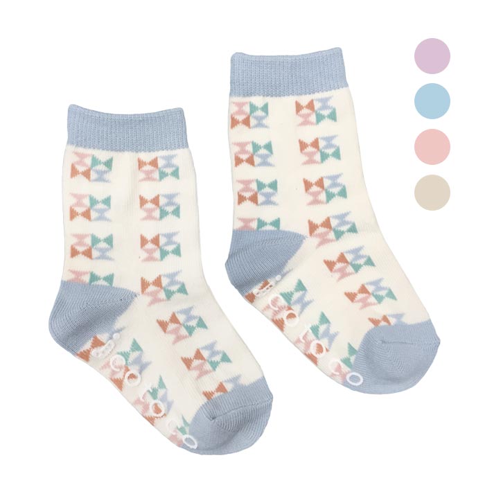 baby socks［ベビーソックス］幾何学模様10~12cm / 13~15cm 滑り止め付き【1000円(税抜)以上お買い上げでネコポス送料無料！】オーガニックコットン ソックス 幾何学模様 ベビー キッズ 男の子 女の子 子供服 靴下 イコトコ[icotoco]オリジナル