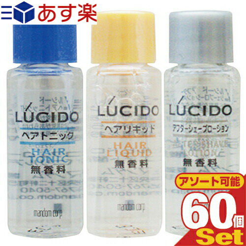 【あす楽発送 ポスト投函!】【送料無料】【ホテルアメニティ】【業務用化粧品】マンダム(mandom)LUCIDO(ルシード) ミニボトル8mlx60個セット (ヘアトニック・アフターシェーブローション・ヘアリキッドから選択) - 無香料、無着色。【ネコポス】【smtb-s】