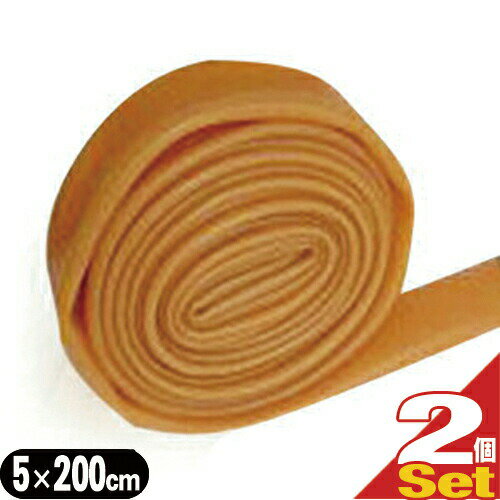 【ダイエット・トレーニングバンド】アシスト(ASSIST) 万能ゴムチューブ ブラウン(折径(おりけい(5x200cm) x 2個 ハードタイプ