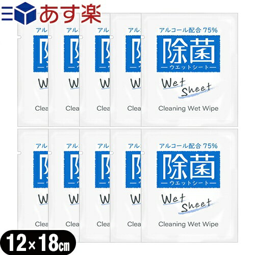 【あす楽発送 ポスト投函！】【送料無料】【ホテルアメニティ】業務用使い捨てアルコール配合ウェットシート(おてふき)x10個 セット - 除菌シート。アルコール濃度75%、携帯に便利な個包装タイプ。Cleaning Wet Wipe!【ネコポス】【smtb-s】