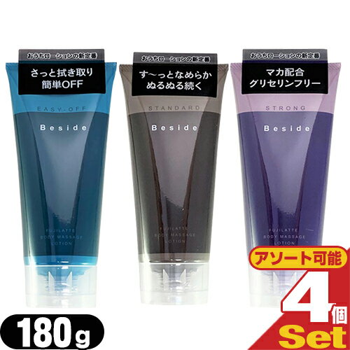 ◆【送料無料】【潤滑剤ローション】不二ラテックス Beside (ビサイド) ローション 180mL x4個セット (スタンダード・ストロング・イージーオフから選択) ※完全包装でお届け致します。