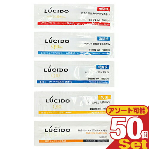 【ネコポス送料無料】【ホテルアメニティ】マンダム(mandom) LUCIDO(ルシード) 使い切りパウチx50個セット (ヘアワックス・洗顔フォーム・トータルケア化粧水・トータルケア乳液・フェイスケア乳液から選択)【smtb-s】
