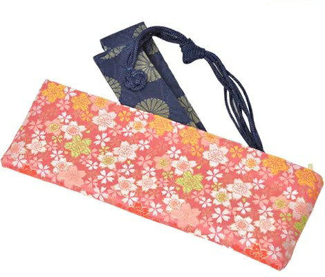 樂天商城 - 輪袈裟・念珠入れ　桜柄　ピンク（金襴　チャック付き）