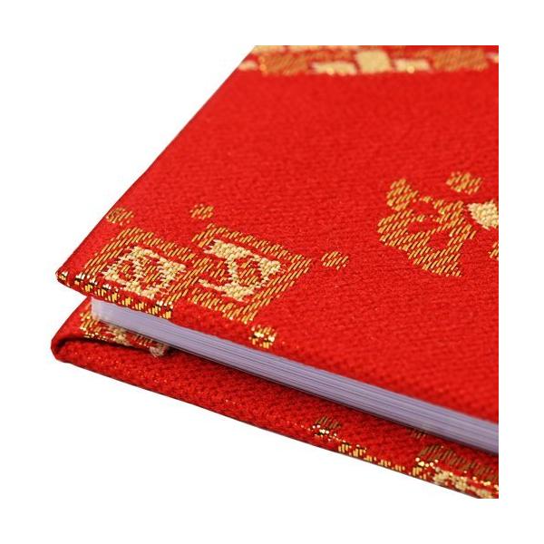 【御城印も収納できる】 置き朱印保存帳　金襴　縁起柄　赤