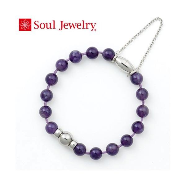 楽天お遍路用品のいっぽ一歩堂念珠ブレスレット 防水タイプ アメジスト Soul Jewelry