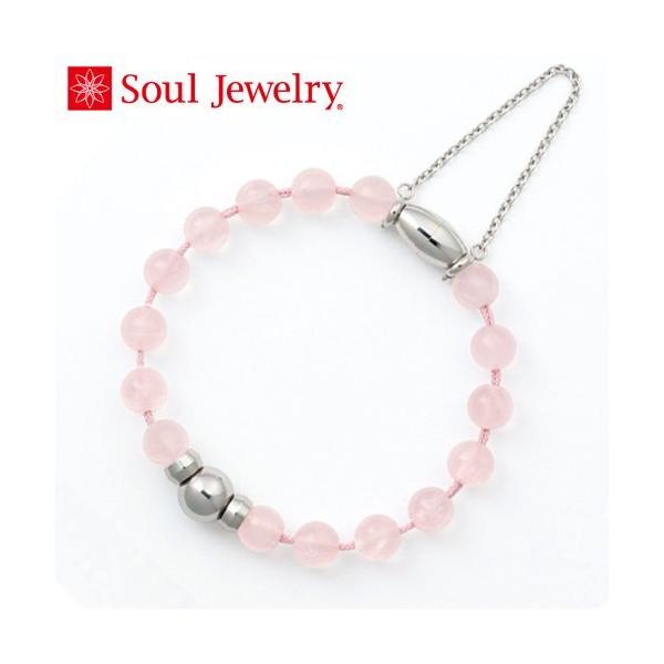 念珠ブレスレット 防水タイプ ローズクオーツ Soul Jewelry