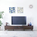テレビ台 テレビボード 約幅203.5×奥行42.5×高さ38cm ブラウン ルーバー 脚付き リビング ダイニング インテリア家具【代引不可】(3)