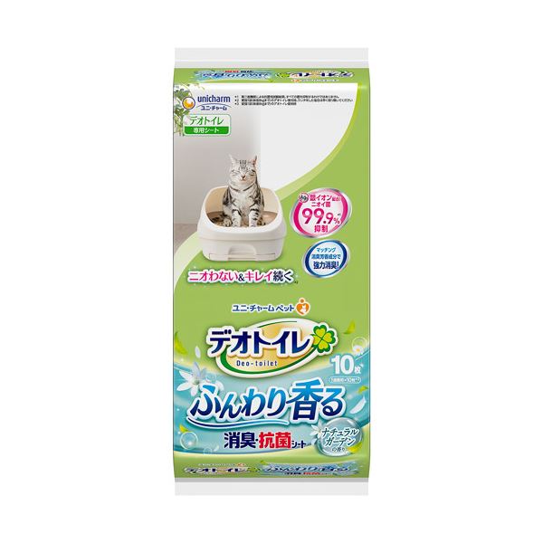 ■商品内容【ご注意事項】この商品は下記内容×10セットでお届けします。●ナチュラルガーデンの香りのおトイレシート10枚入りです。●1週間分の尿をしっかり吸収し、抗菌剤がニオイを強力に抑えます。(※愛猫1頭(体重8kgまで)の場合。ウンチをした場合は早く取り除いてください。)●銀イオン配合。ニオイ菌99.9%抑制。●マッチング消臭芳香成分で強力消臭。●シート表面が白いので、オシッコの色がわかりやすく、チェックしやすい。■商品スペック種類：シート材質・素材：ポリオレフィン・ポリエステル不織布、綿状パルプ、吸水紙、高分子吸水材、ポリエチレンフィルム、抗菌剤、ホットメルト接着剤、香料その他仕様：●香り:ナチュラルガーデンの香り●交換目安:1週間(※1頭(体重8kgまで)のデオトイレ使用時)備考：※すべての菌を抑制するわけではありません。シリーズ名：デオトイレ【キャンセル・返品について】商品注文後のキャンセル、返品はお断りさせて頂いております。予めご了承下さい。■送料・配送についての注意事項●本商品の出荷目安は【5 - 11営業日　※土日・祝除く】となります。●お取り寄せ商品のため、稀にご注文入れ違い等により欠品・遅延となる場合がございます。●本商品は仕入元より配送となるため、沖縄・離島への配送はできません。【 623473 】