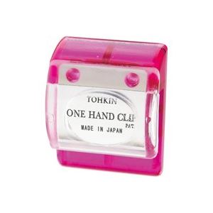 （まとめ）トーキンコーポレーション ワンハンドクリップ OC-P 桃色【×20セット】