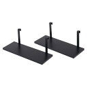 ウォールラック棚板 2枚組 幅約60cm ブラック/ブラック 棚板2枚入り 組立式【代引不可】(3)