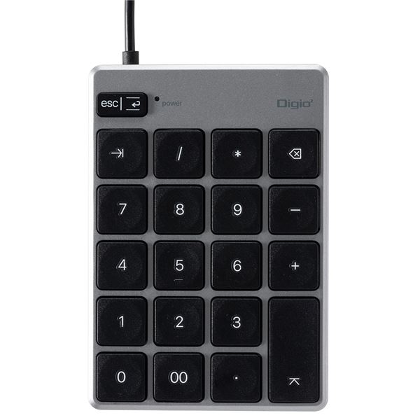 Digio2 Mac用 USB 薄型テンキーボード グレーブラック TNK-SU233GYBK