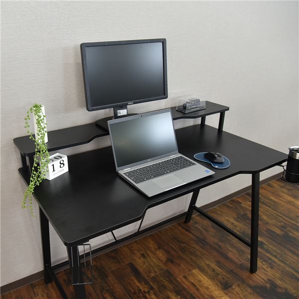 ゲーミングデスク グランディール 幅約120cm ブラック 組立品【代引不可】 [2]