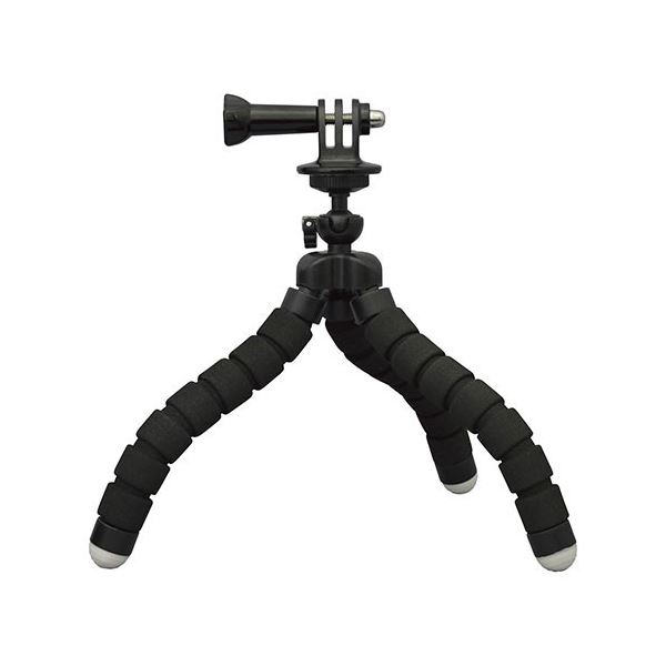 エレコム GoPro HERO9／8／7／6／5／MAX用 マウント 自撮り棒 フレキシブル 三脚 軽量 小型 立てる 巻き付ける 挟む アクションカメラ用 AC-TPFL01BK