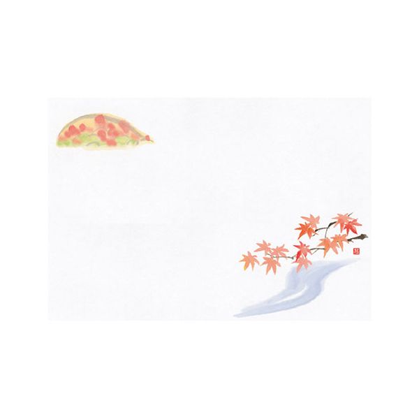 ヤマコー 用美 業務用 尺お手元まっと 花景色 赤もみじ (100枚入) yamaco64967