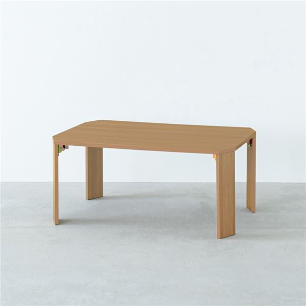 【2個セット】テーブル75(ナチュラル)【幅75cm】 机 ローテーブル 木目 座卓 折りたたみ リビングテーブル 折れ脚 センターテーブル スリム 子供部屋 勉強机 完成商品 業務用 NK-375