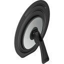 【2個セット】 サーモス 折りたたみスタンド式 フタ (18cm・20cm対応) ブラック KLG-001