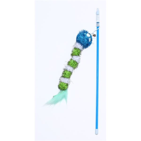 （まとめ）ロッディーズ キラキラワーム ブルー＆グリーン【×5セット】 (猫用玩具) 送料込！