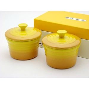 ル・クルーゼ （Le Creuset） ラムカンS フタ付き ペアセット　ディジョンイエロー 送料込！