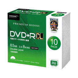 HIDISC DVD+R DL 8倍速対応 8.5GB 1回 データ記録用 インクジェットプリンタ対応10枚　スリムケース入り HDVD+R85HP10SC