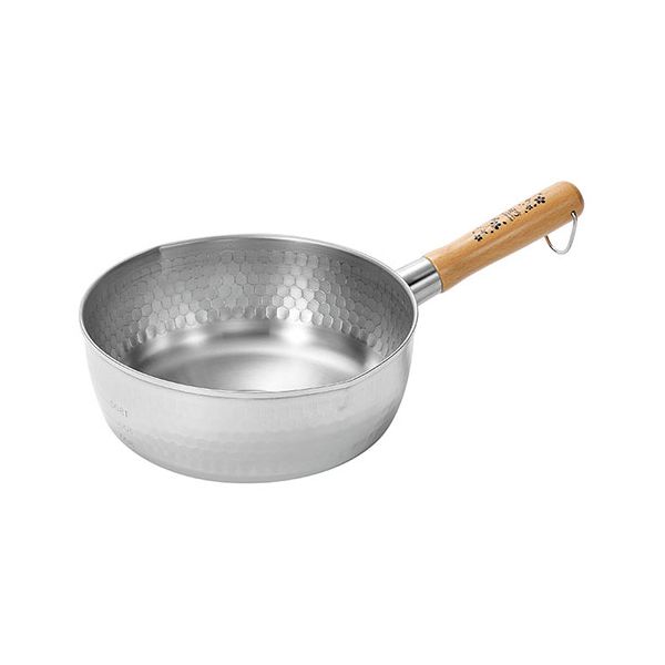 よこやま 燕人の匠 桜吟 ステンレスゆきひら鍋(雪平鍋) 22cm IH200V電磁調理器対応 OGS-450