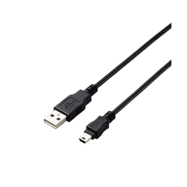 (まとめ)エレコム USB2.0A-miniBケーブル 0.5m RoHS指令準拠(10物質) U2C-AM05BK/ID 1本【×3セット】
