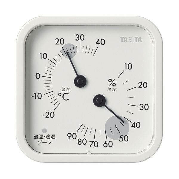 タニタ アナログ温湿度計 アイボリー TT-587-IV 1台