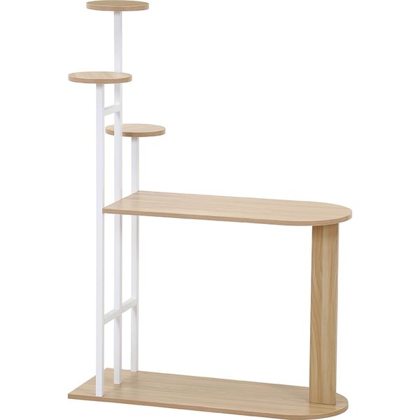 収納棚 約幅84cm ホワイト スチール ディスプレイサイドテーブル 組立品 リビング ダイニング インテリア家具【代引不可】