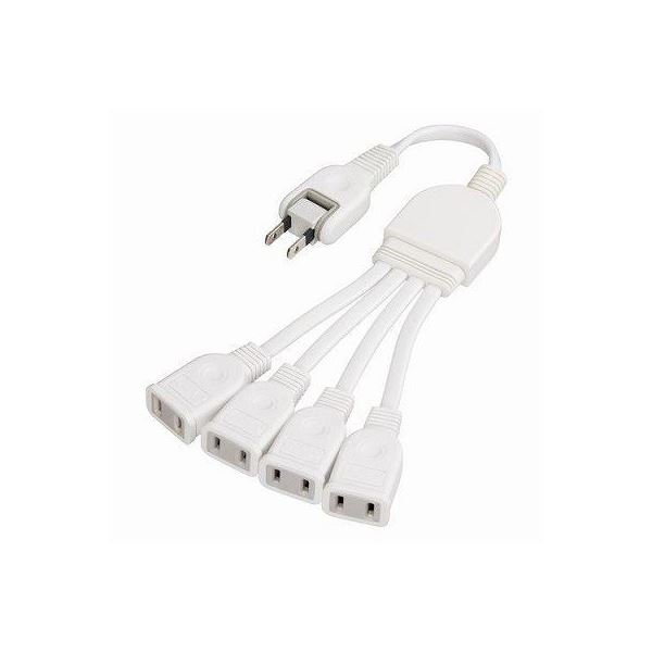 (まとめ)YAZAWA ACアダプター用分配延長コード Y02V4002WH【×5セット】