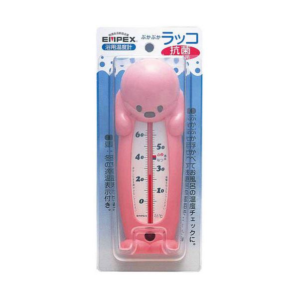 (まとめ)EMPEX 浮型 湯温計 ぷかぷかラッコ TG-5203 ピンク【×5セット】