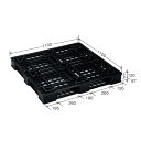 樹脂パレット/軽量パレット 【JL-D4・1111E(4)】 ブラック 材質:再生PP 安全設計【代引不可】